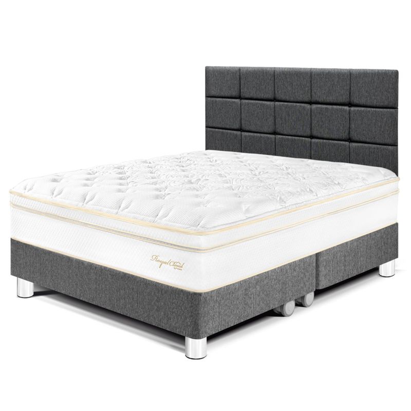 PARAISO - Dormitorio Royal Cloud Blocks Queen + 2 Almohadas Viscoelásticas + Protector