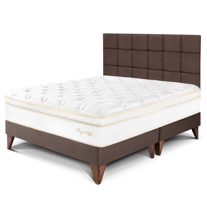 PARAISO - Dormitorio Europeo Royal Cloud Blocks King + 2 Almohadas Viscoelásticas + Protector