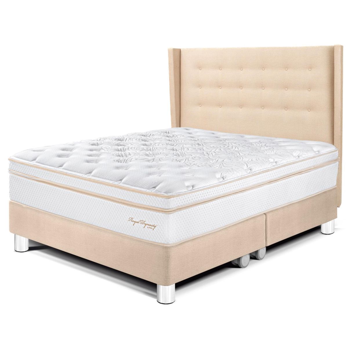 PARAISO - Dormitorio Royal Dynasty Gold Queen + 2 Almohadas Viscoelásticas + Protector