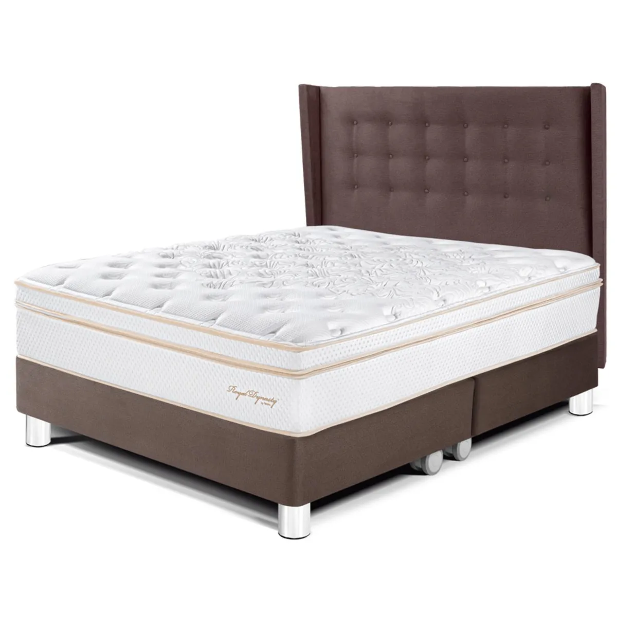 PARAISO - Dormitorio Royal Dynasty Gold Queen + 2 Almohadas Viscoelásticas + Protector