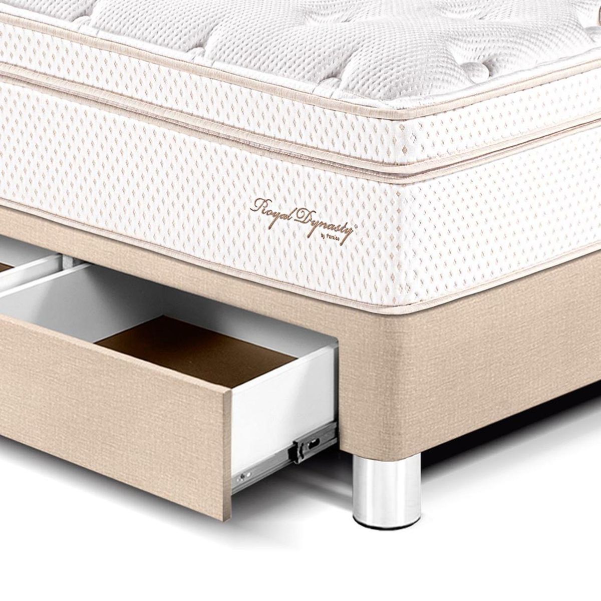PARAISO - Dormitorio con Cajones Royal Dynasty Gold 2 Plz + 2 Almohadas Viscoelásticas + Protector