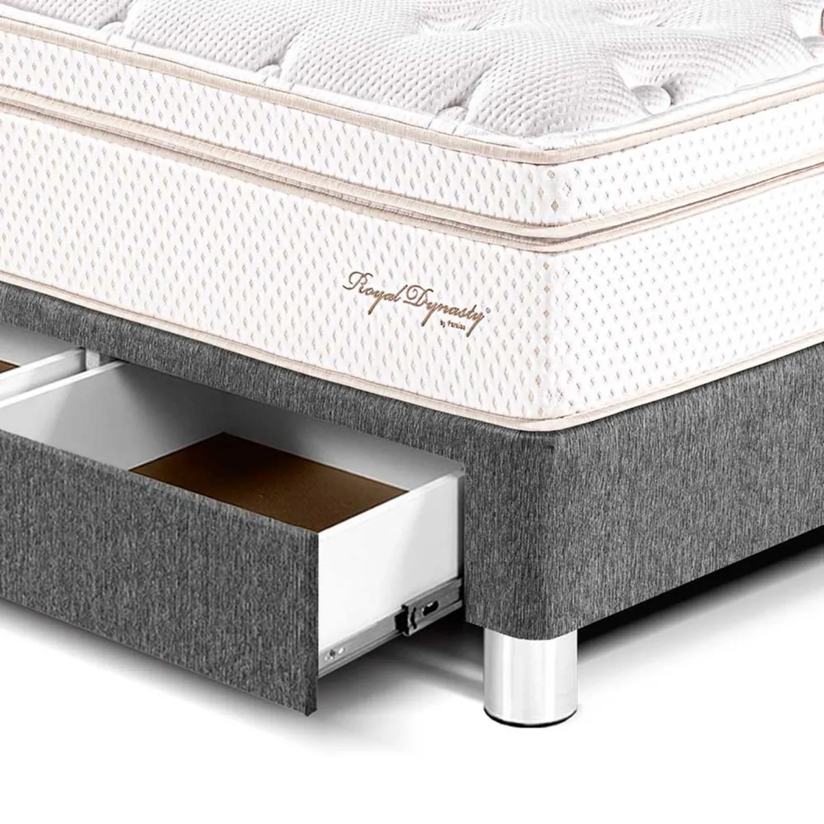 PARAISO - Dormitorio con Cajones Royal Dynasty Gold 2 Plz + 2 Almohadas Viscoelásticas + Protector