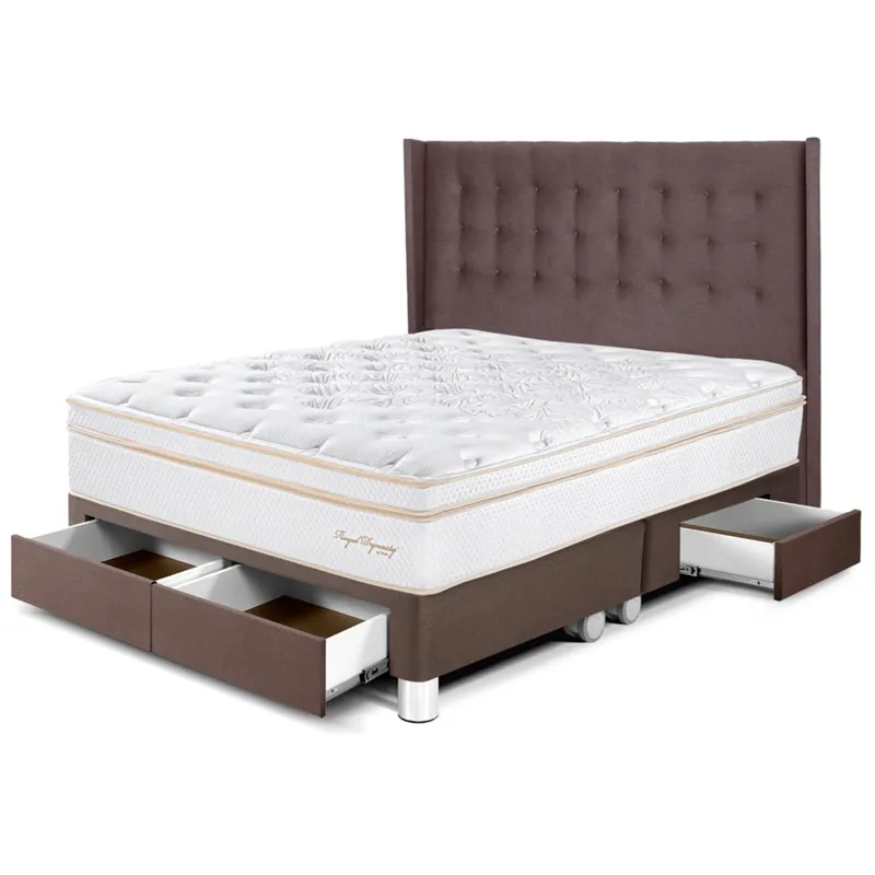 PARAISO - Dormitorio con Cajones Royal Dynasty Gold King + 2 Almohadas Viscoelásticas + Protector