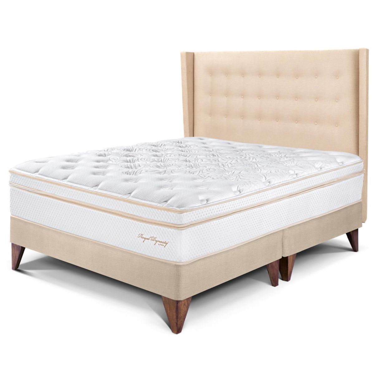 PARAISO - Dormitorio Europeo Royal Dynasty Gold King + 2 Almohadas Viscoelásticas + Protector