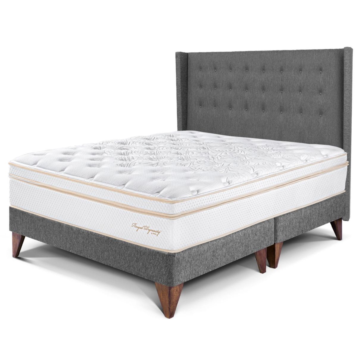 PARAISO - Dormitorio Europeo Royal Dynasty Gold King + 2 Almohadas Viscoelásticas + Protector