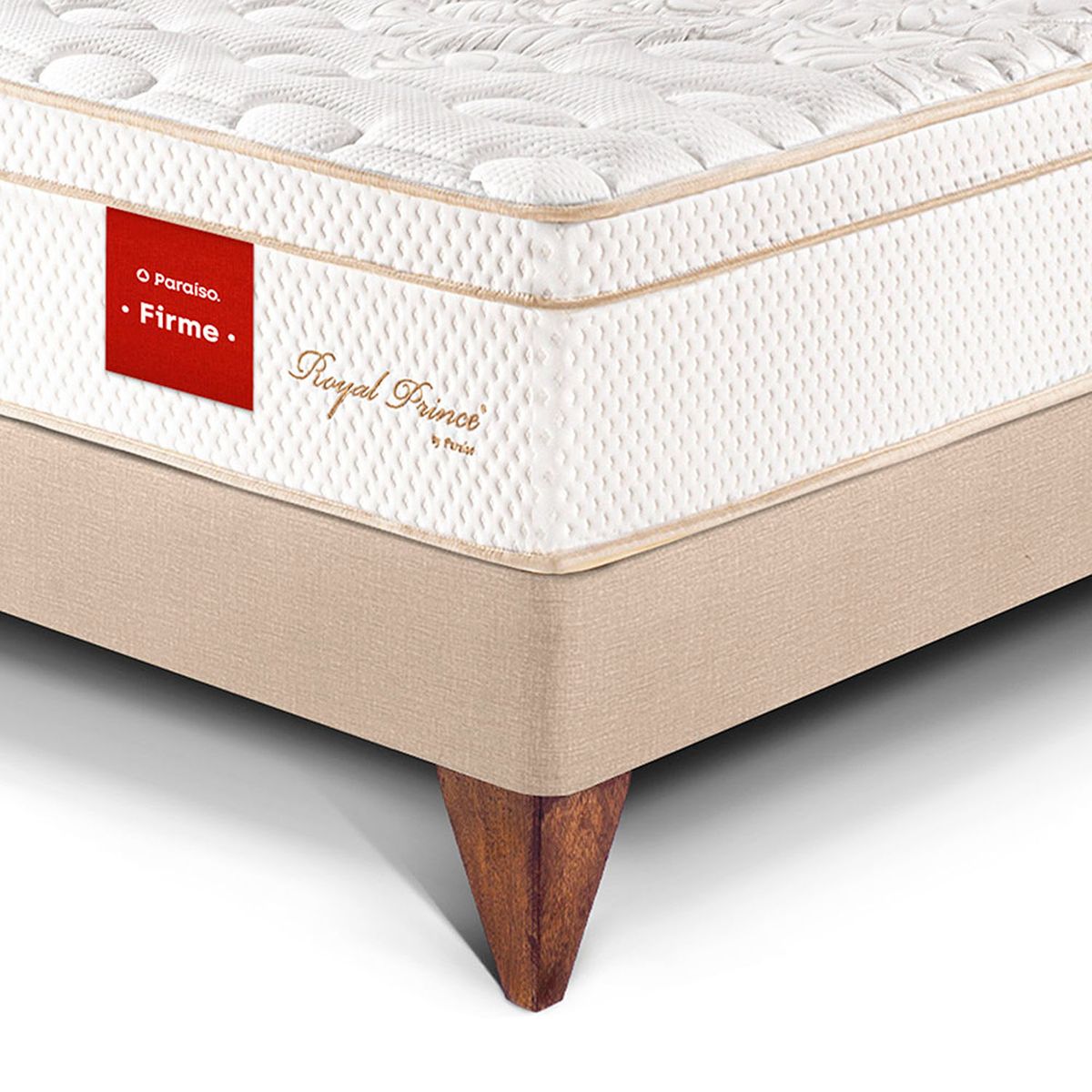 PARAISO - Dormitorio Europeo Royal Prince Firme Gold 1.5 Plz Champagne + 1 Almohada Viscoelástica