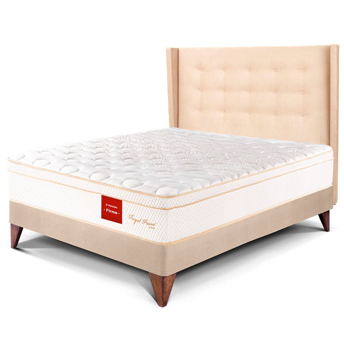 PARAISO - Dormitorio Europeo Royal Prince Firme Gold 2 Plz + 2 Almohadas Viscoelásticas + Protector