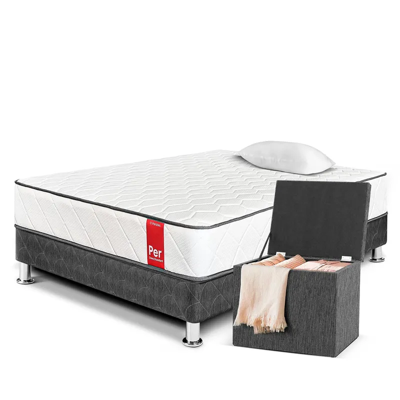 PARAISO - Cama Con Cajones Per 1.5 Plz + Baúl + 1 Almohada + Protector