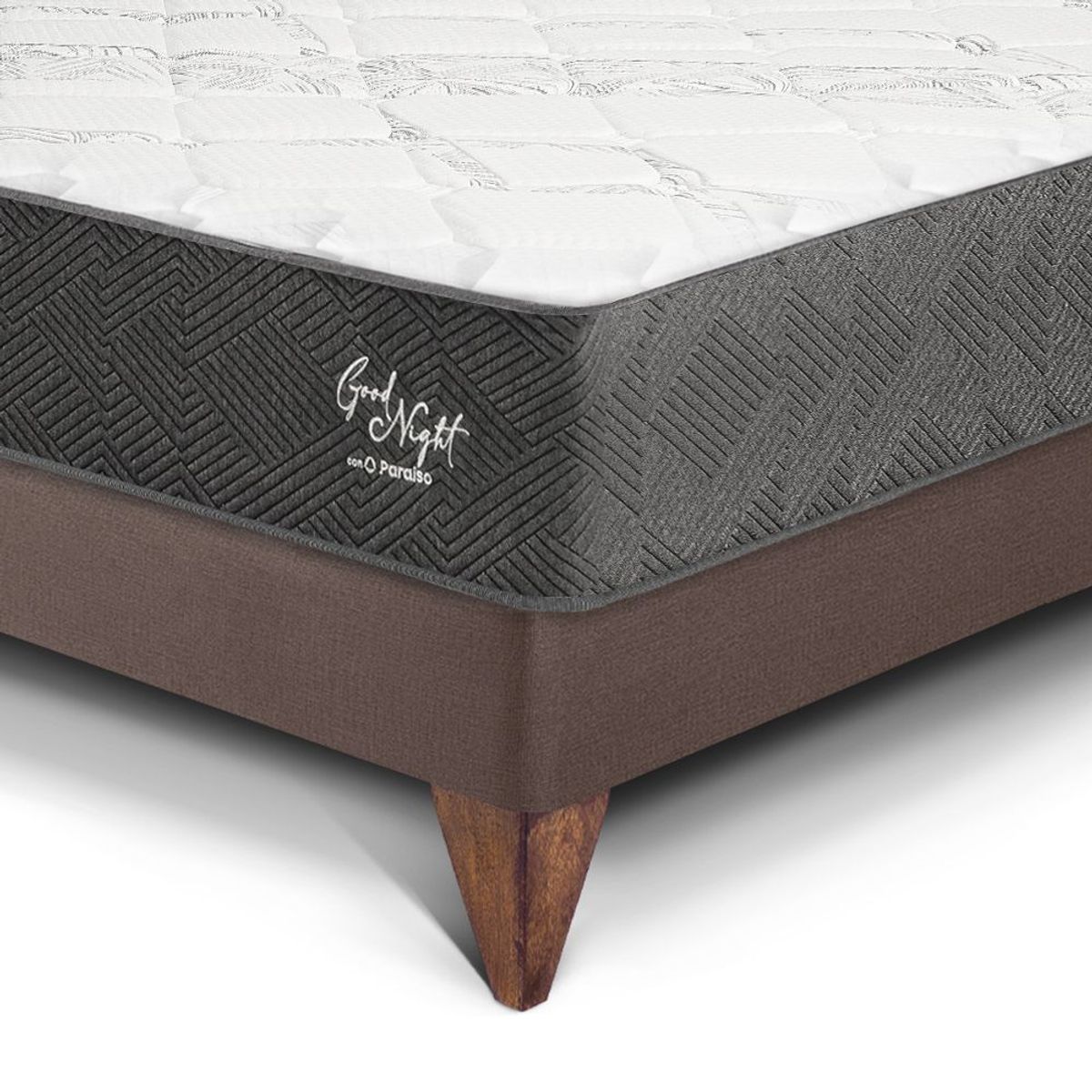 PARAISO - Cama Europea Good Night Queen + 2 Almohadas + Protector