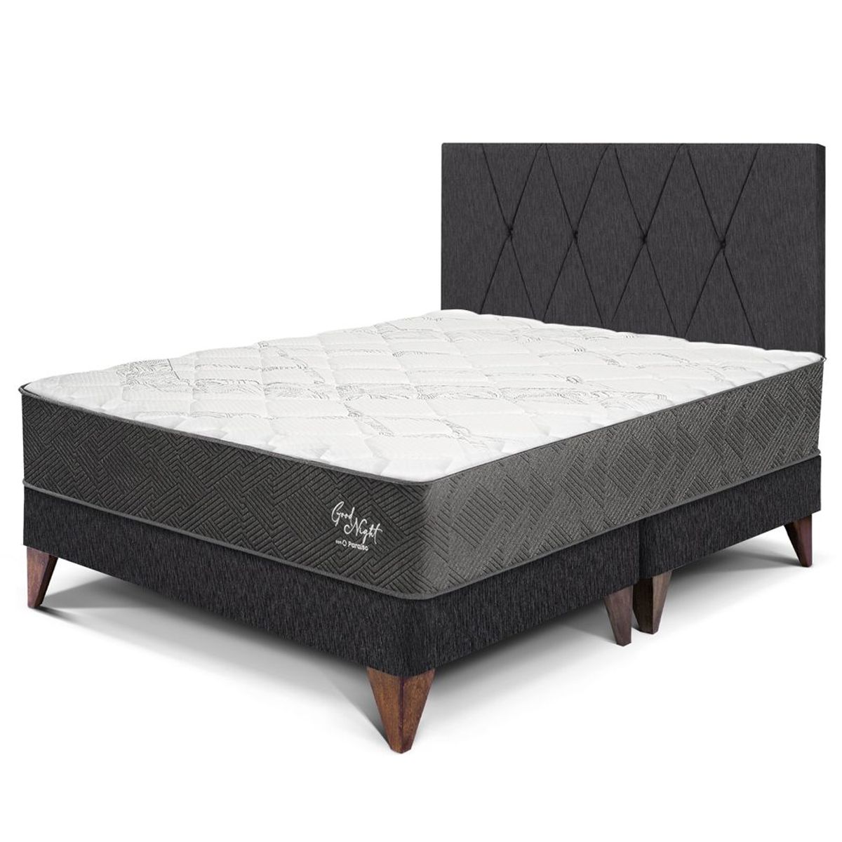 PARAISO - Dormitorio Europeo Good Night Queen + 2 Almohadas + Protector