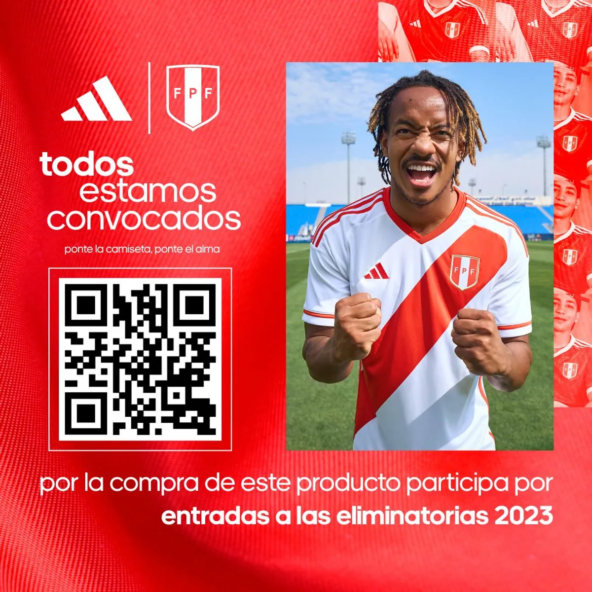 ADIDAS - Camiseta de Fútbol Entrenamiento Perú 2023 Adidas Hombre