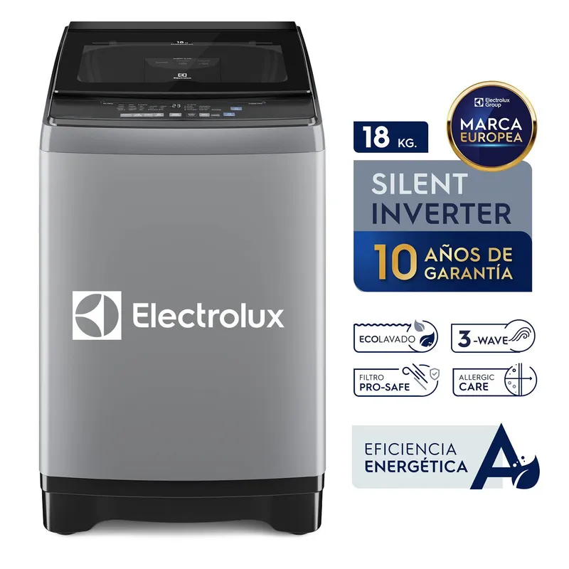 ELECTROLUX - Lavadora Inverter 18kg Gris EWIP18F2XSWG