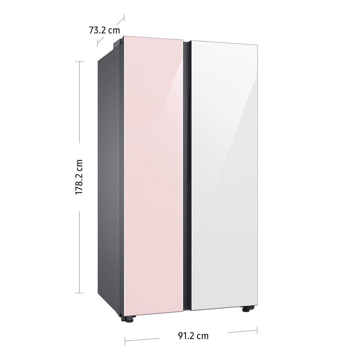 SAMSUNG - Refrigeradora Samsung Side by Side BeSpoke 626Lt Clean Pink / Clean White