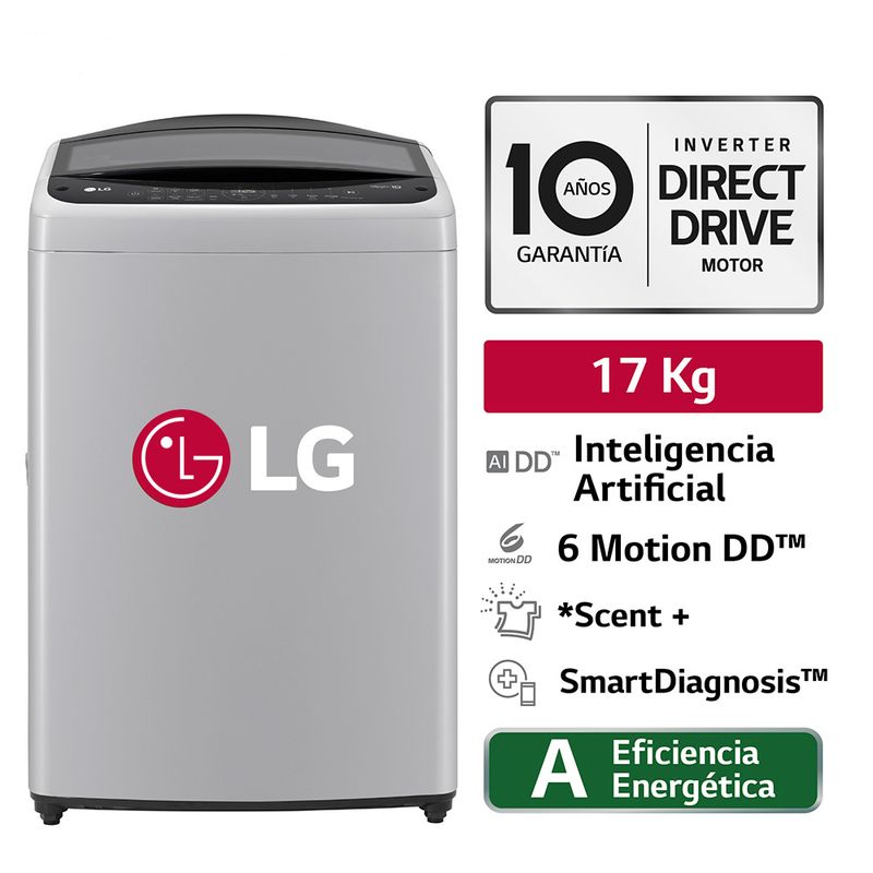 LG - Lavadora WT17DV6 17kg AI DD Carga Superior Gris LG