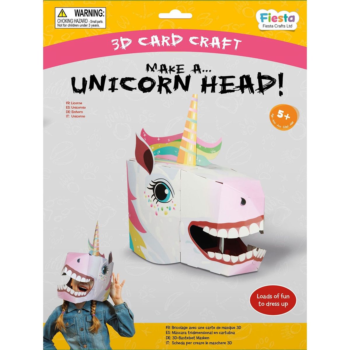 FIESTA CRAFTS - Máscara Unicornio Disfraz 3D