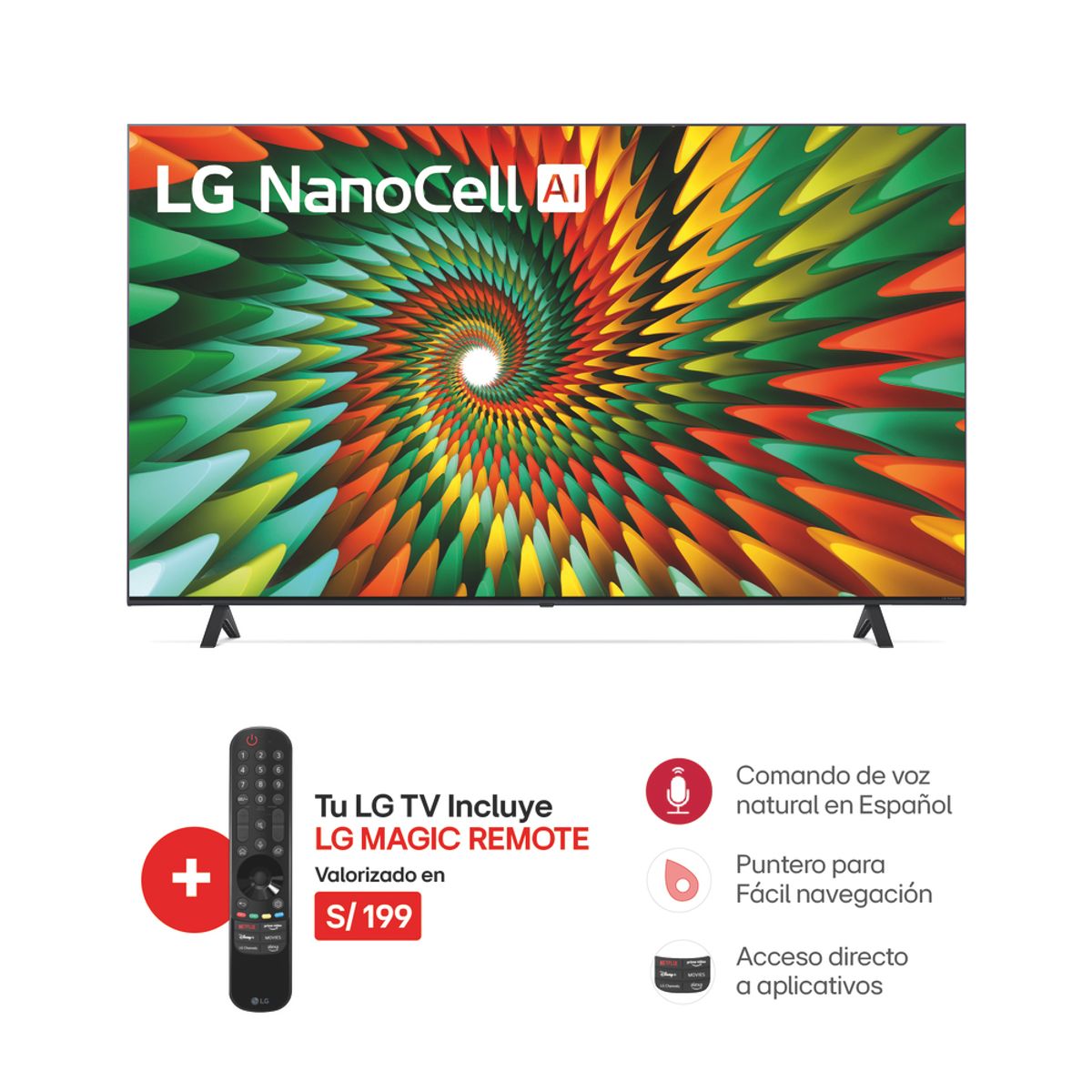 LG - Televisor 50" Lg Nanocell 4k Thinq Ai 50nano77sra (2023)