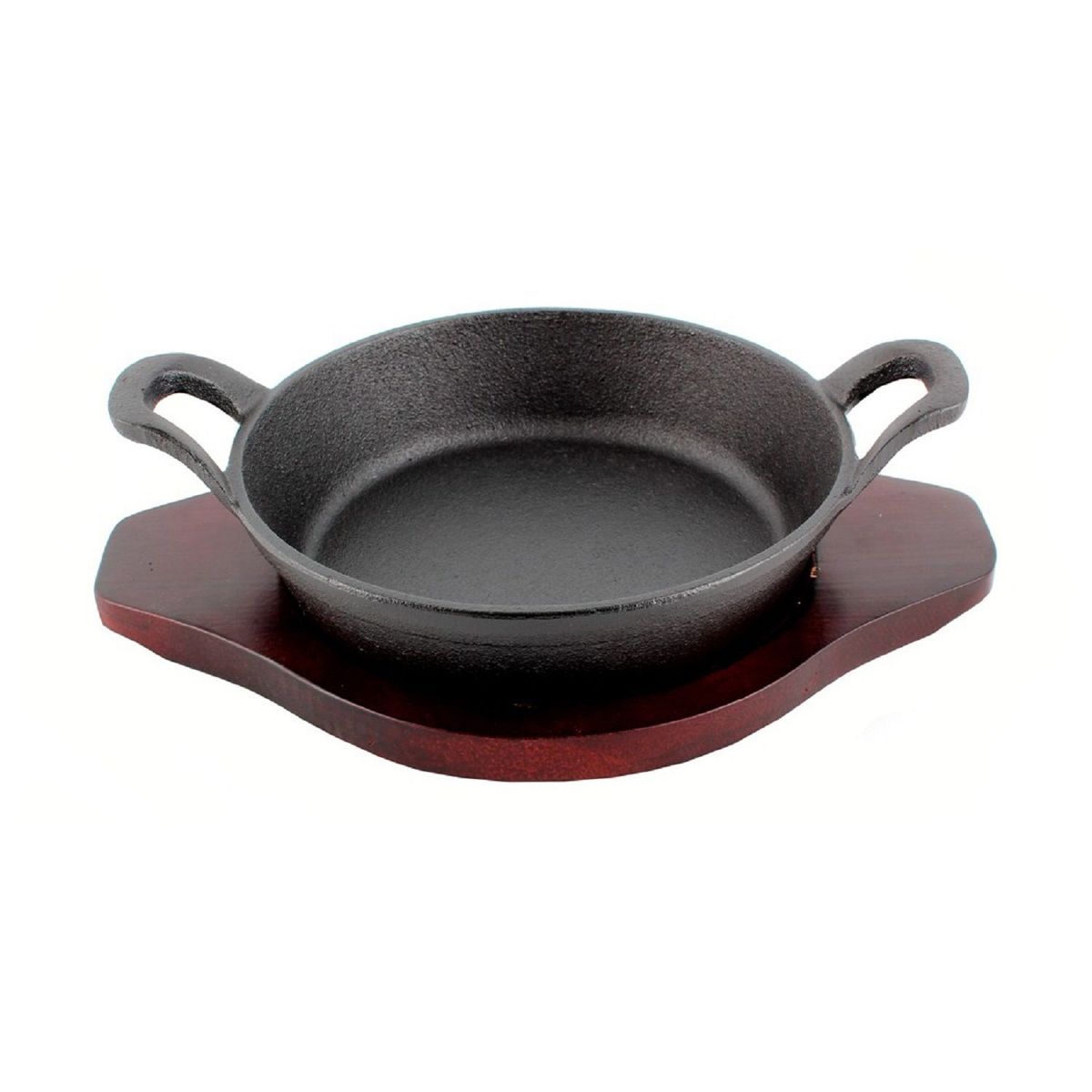 LUGANO - Paila Hierro Fundido 18 cm c/ base de madera Lugano  