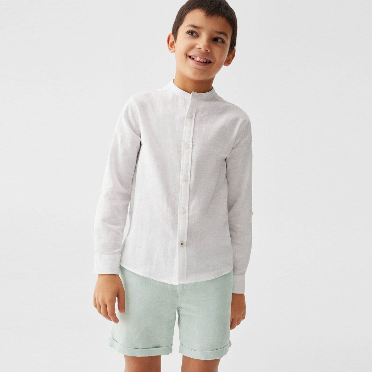 MANGO KIDS - Camisa Niño Manga Larga Lino Mango Kids