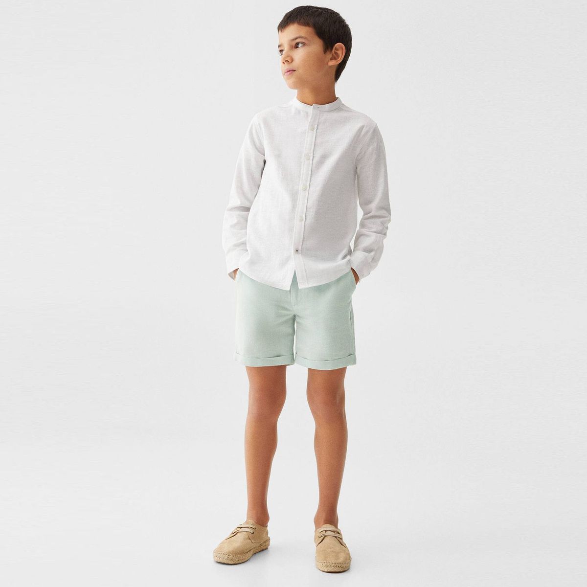 MANGO KIDS - Camisa Niño Manga Larga Lino Mango Kids