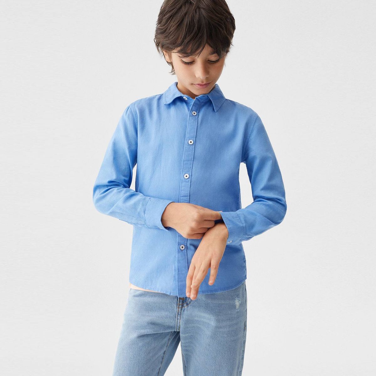 MANGO KIDS - Camisa Niño Manga Larga Algodón Mango Kids