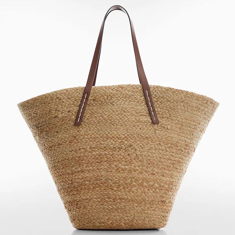 MANGO - Cartera Bolso de Playa Paja Basement