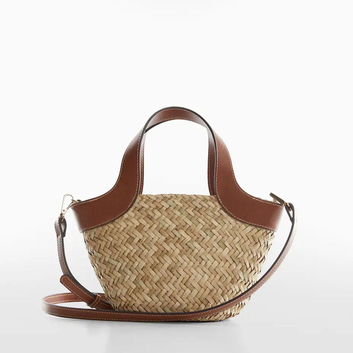 MANGO - Cartera Bolso de Playa Paja Mango