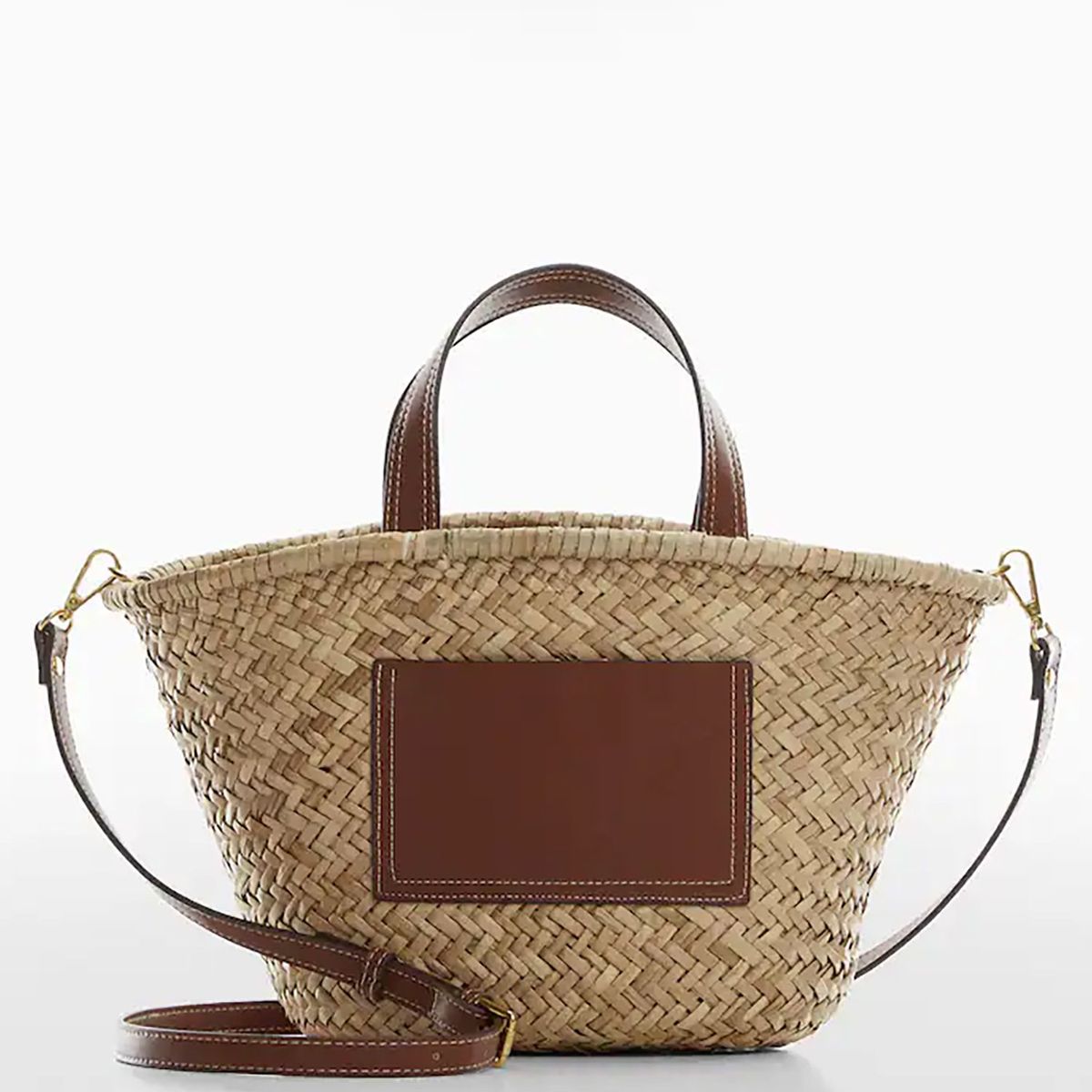 MANGO - Capazo fibra natural bolsillo