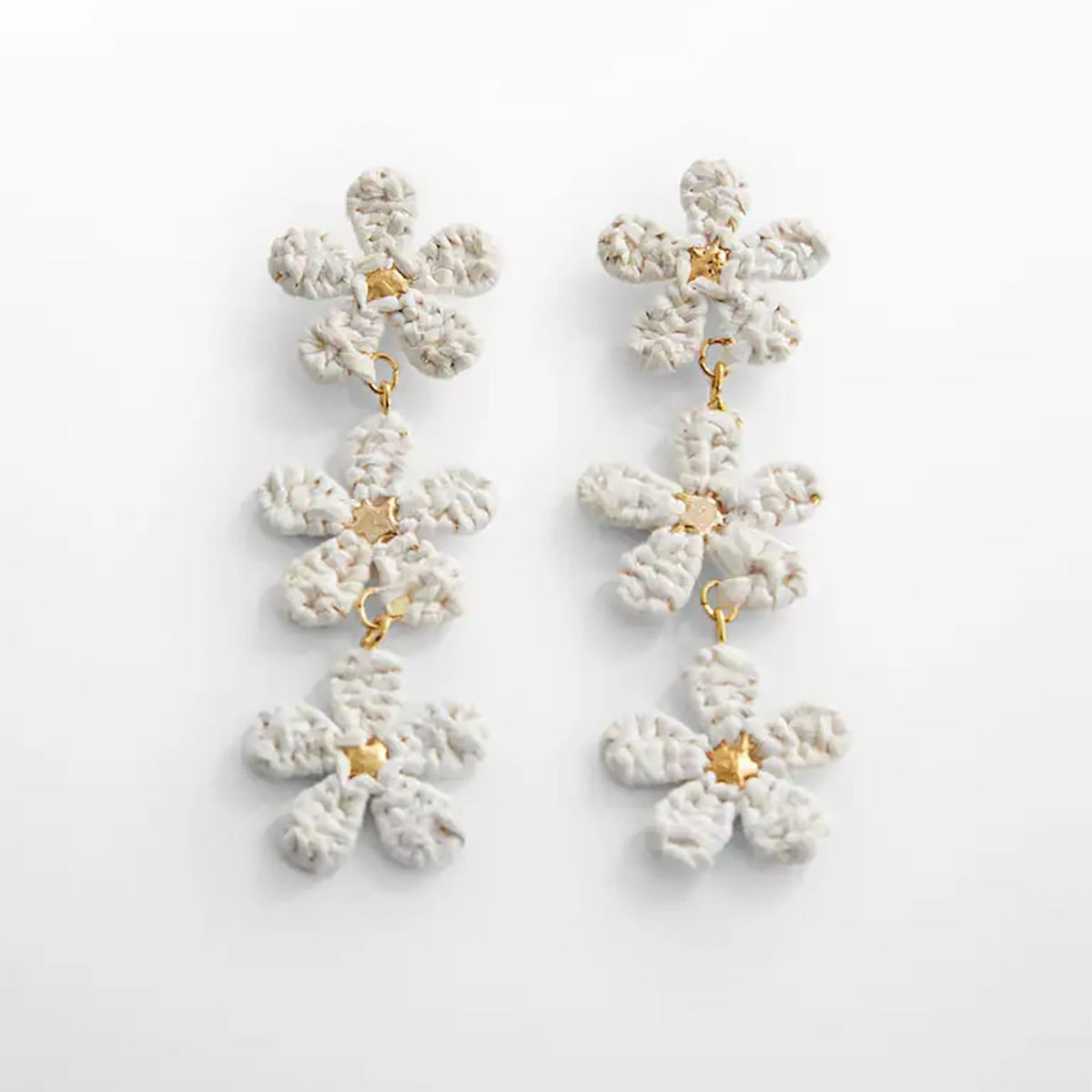 MANGO - Pendientes flores rafia