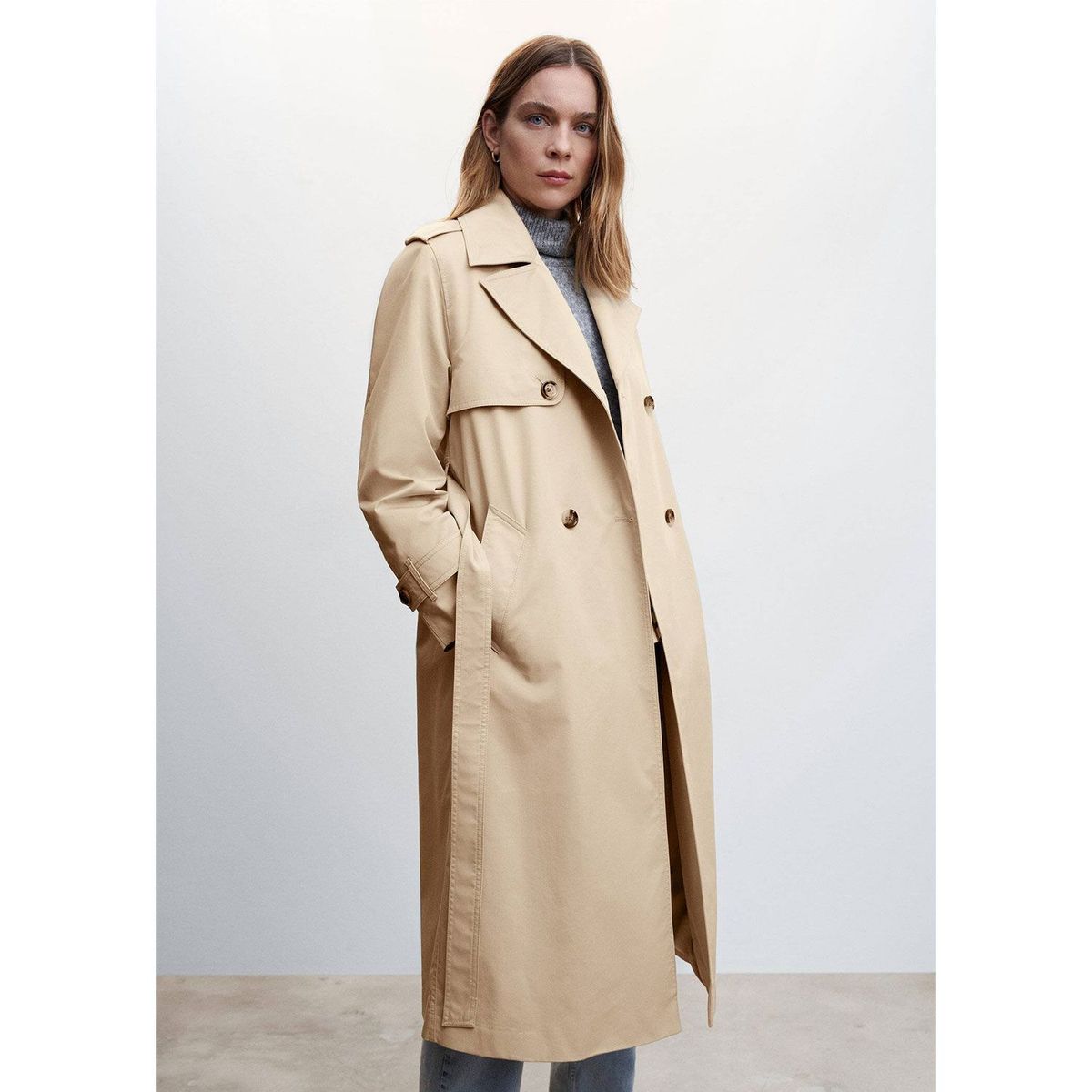 MANGO - Abrigo Trench Mujer Mango