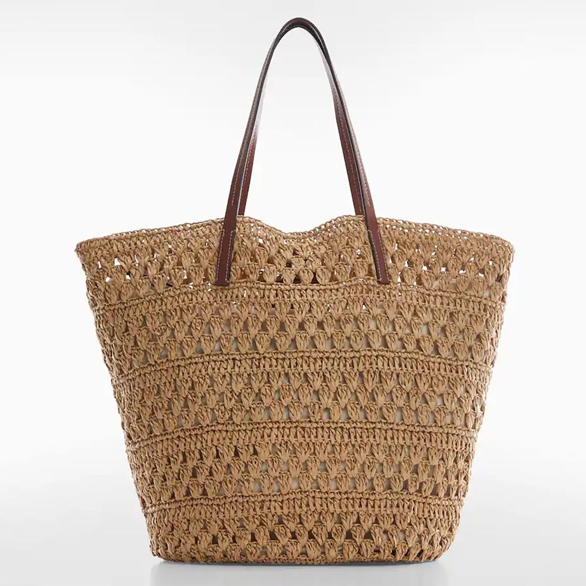 MANGO - Cartera Bolso de Playa Paja Mango