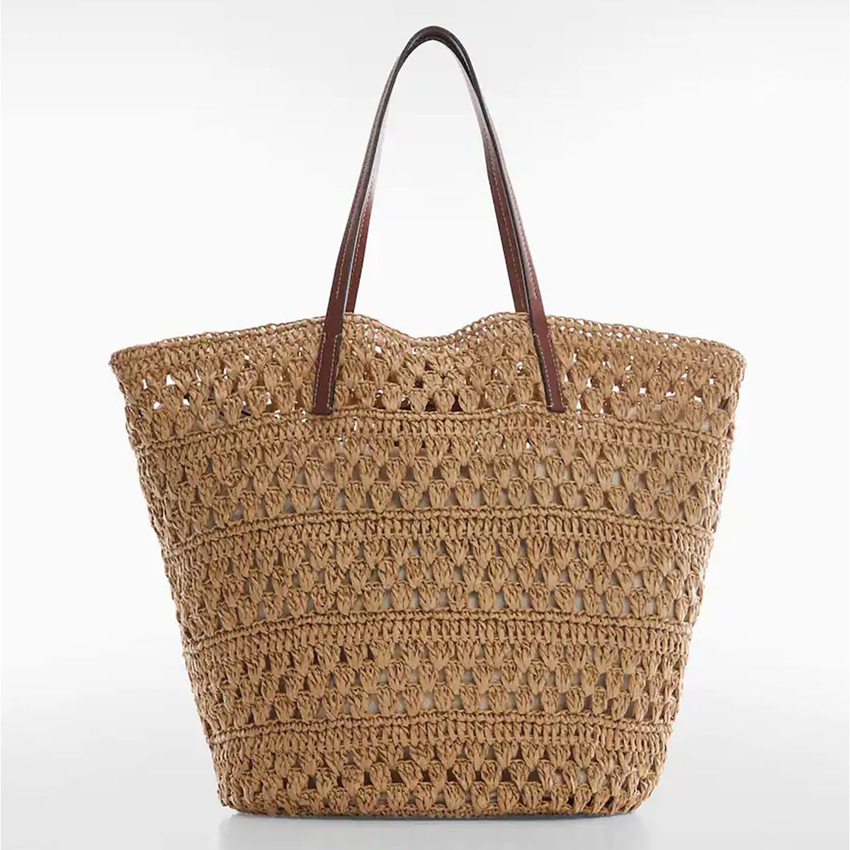 MANGO - Cartera Bolso de Playa Paja Mango