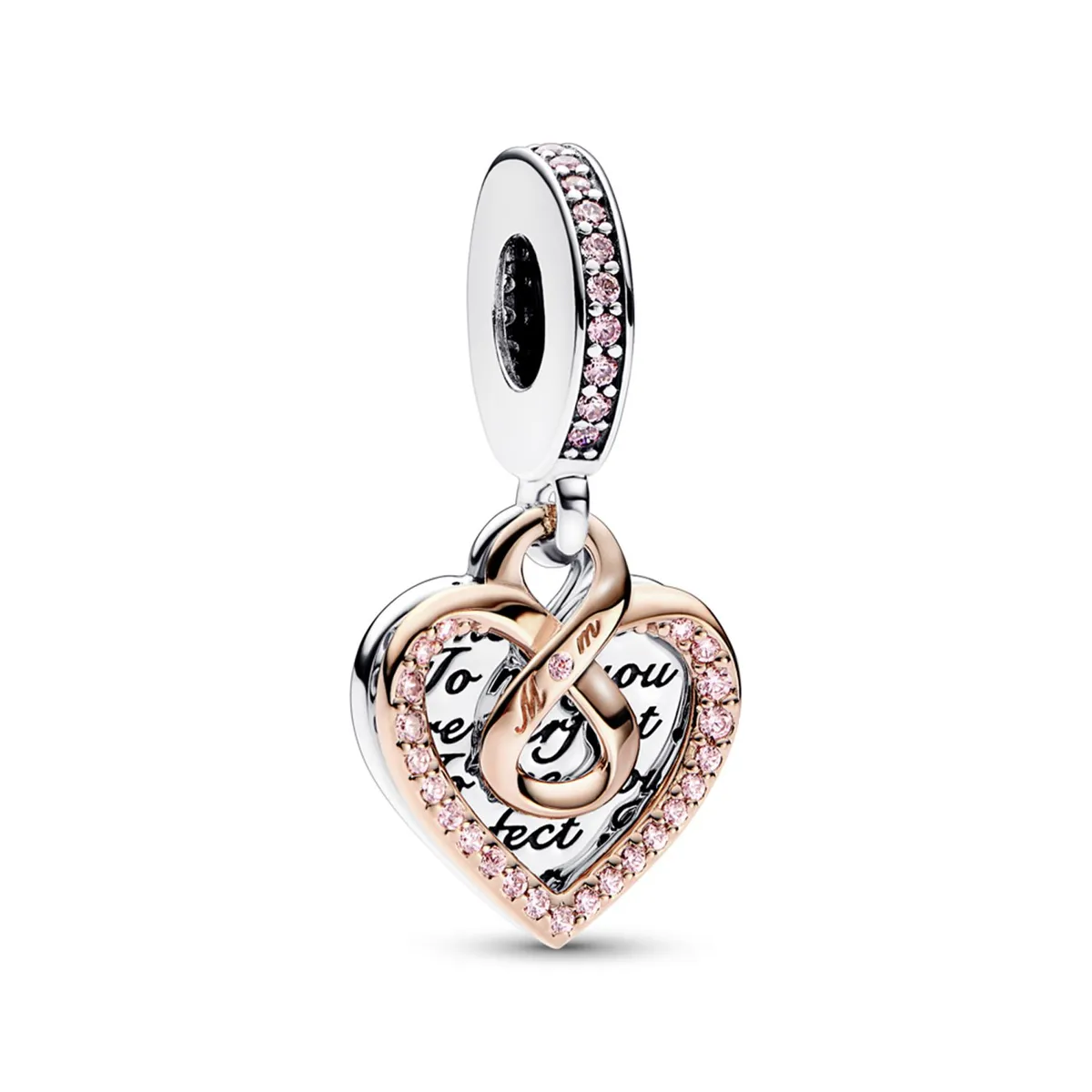 PANDORA - Charm  doble Corazón infinito