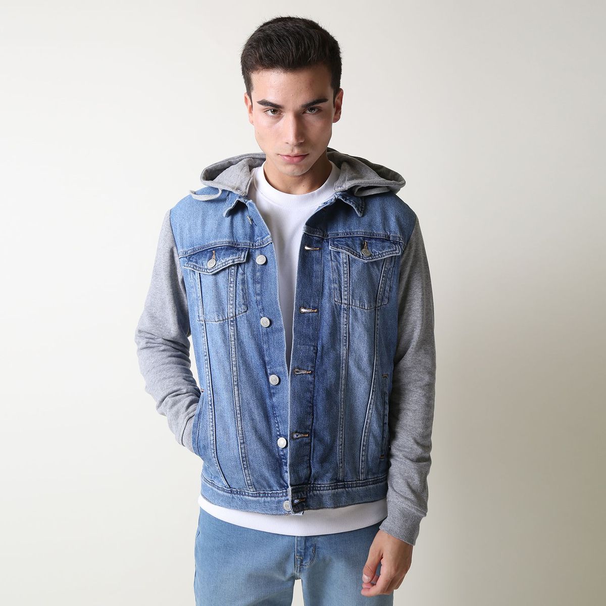 JACK&JONES - Casaca Denim con capucha de buzo Jack&Jones