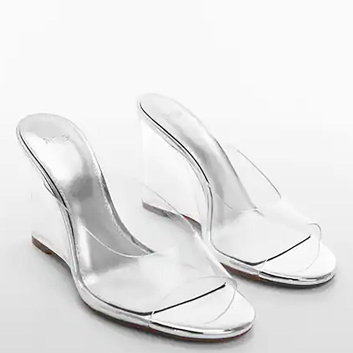 MANGO - Sandalia vinilo cuña transparente