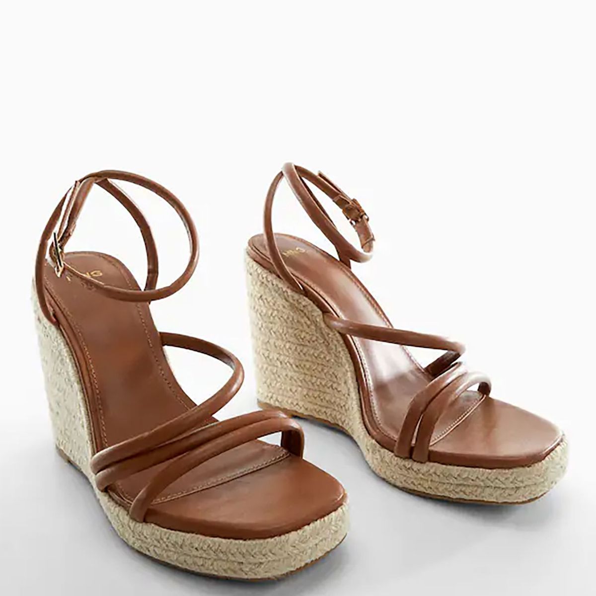 MANGO - Sandalia cuña tiras