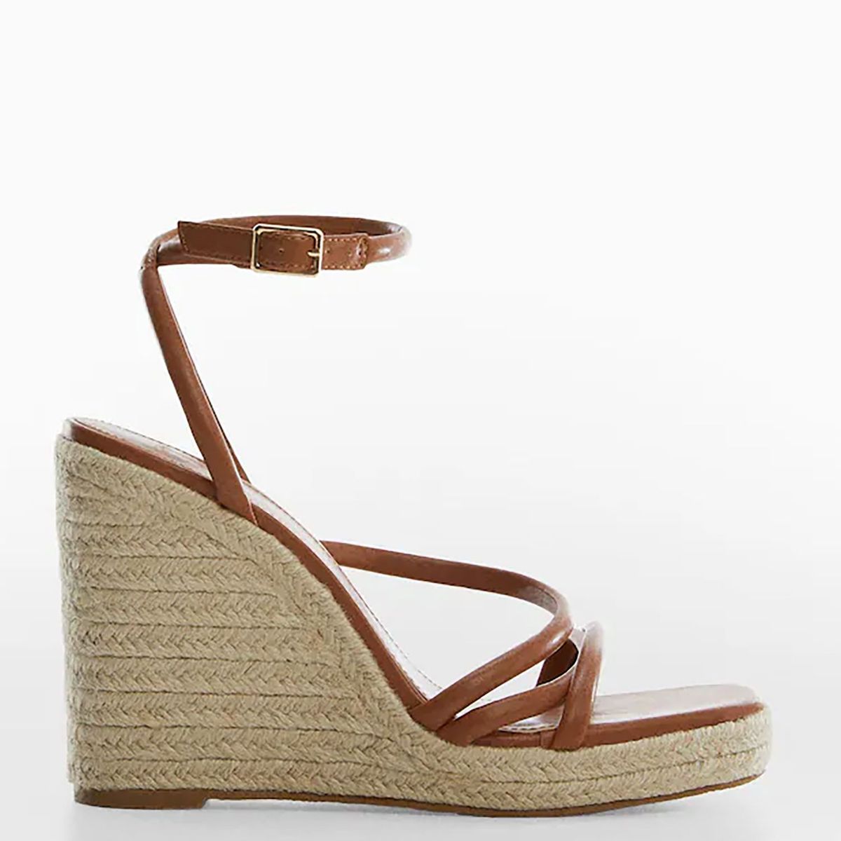 MANGO - Sandalia cuña tiras