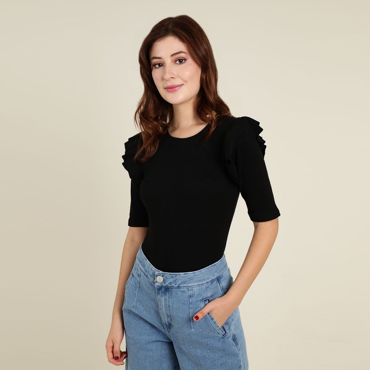 BASEMENT - Body Manga Corta Mujer Basement