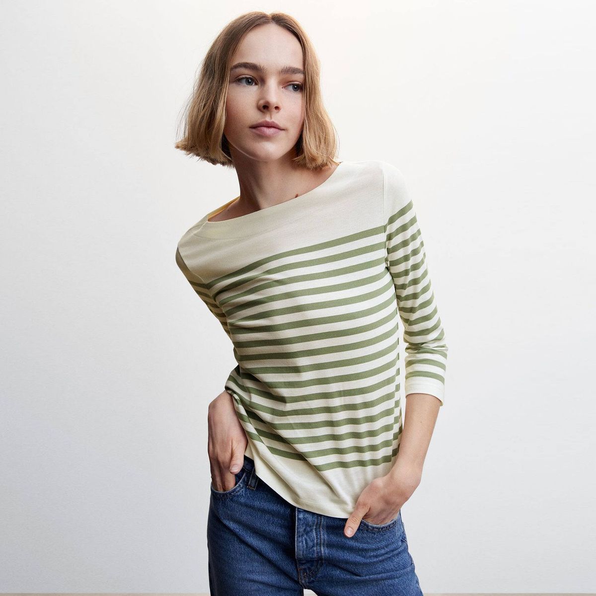 MANGO - Polo Manga Larga Algodón Mujer Mango