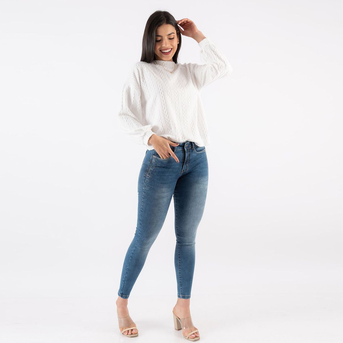 JAROLA - Jean Skinny Tiro Alto Mujer Jarola