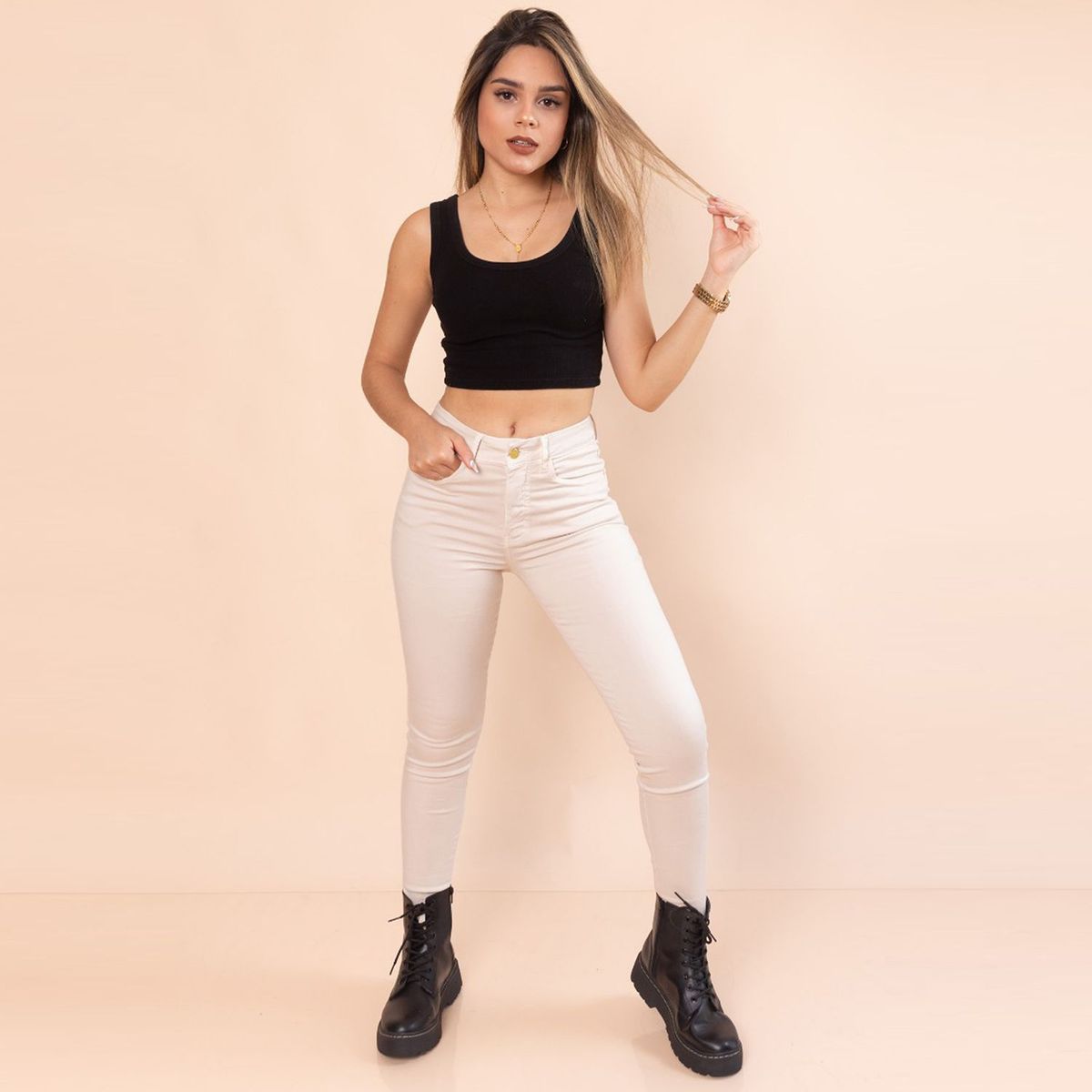 JAROLA - Pantalón Skinny Tiro Alto Mujer Jarola