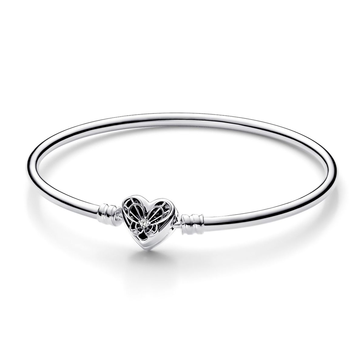 PANDORA - Brazalete rígido Corazón Mariposa
