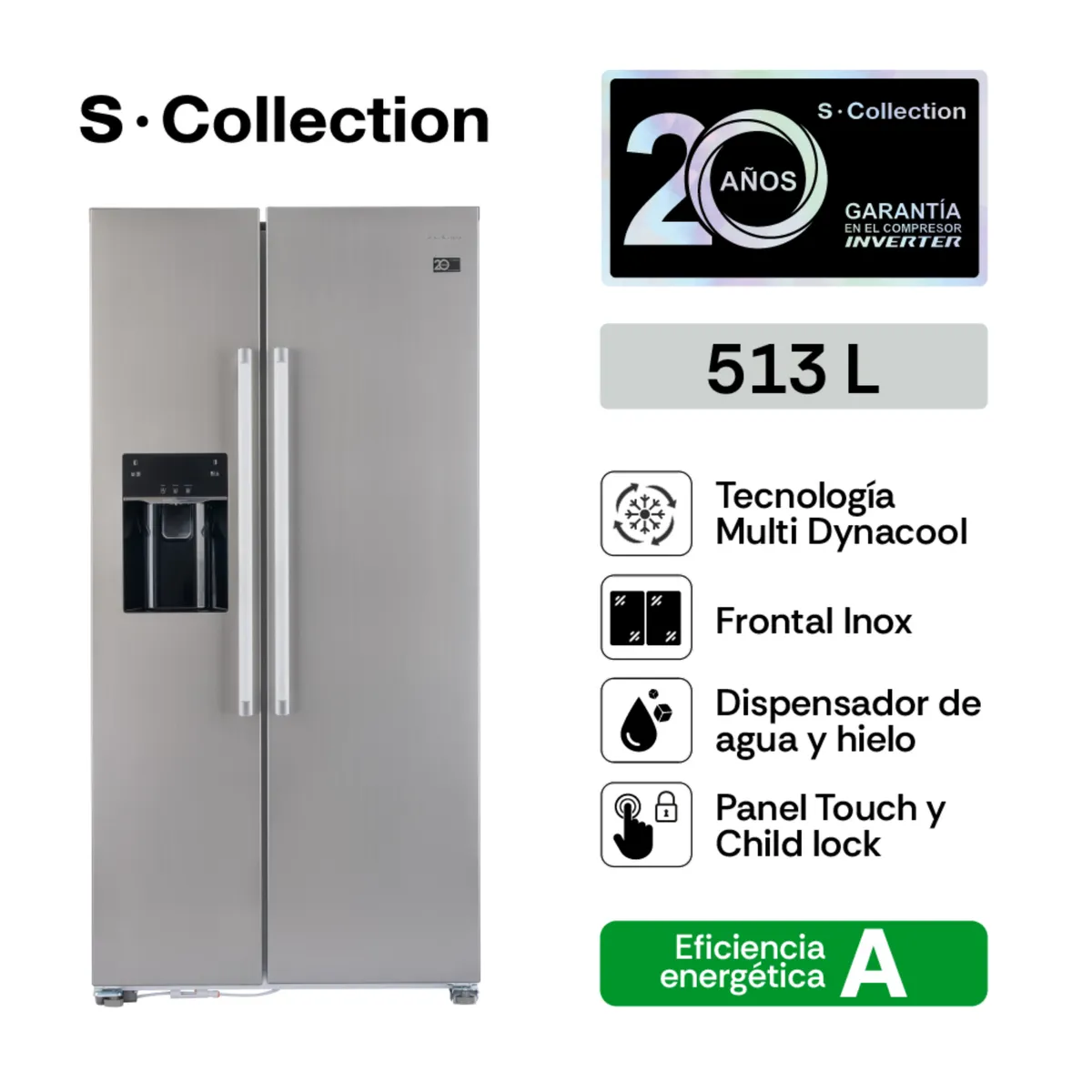 SOLE - Refrigeradora Scollection Paris Sbs 513L