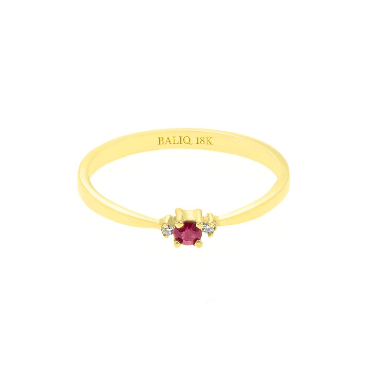 BALIQ - Anillo Rubí oro 18k con Brillantes-Talla 13