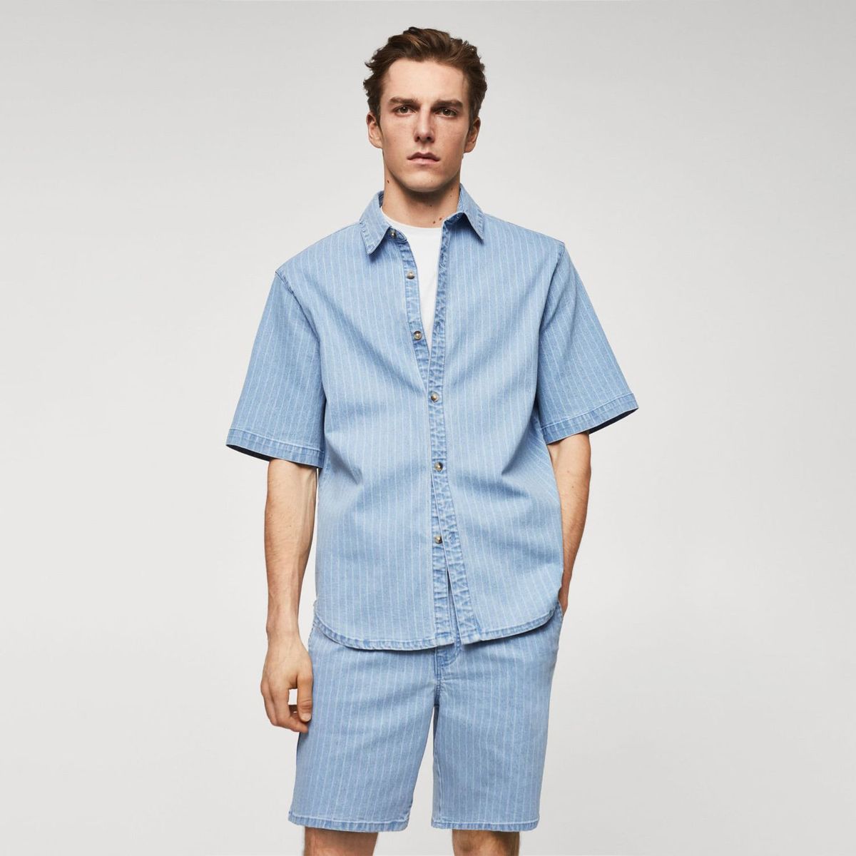 MANGO - Camisa Manga Corta Hombre Mango