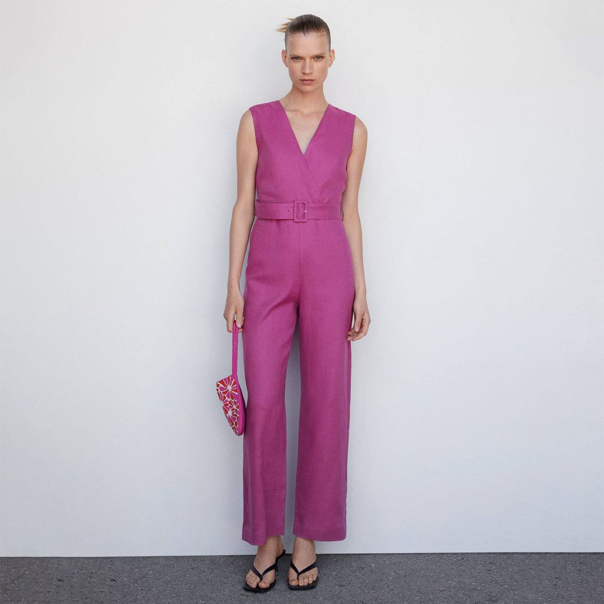 MANGO - Enterizo Lino Mujer Mango