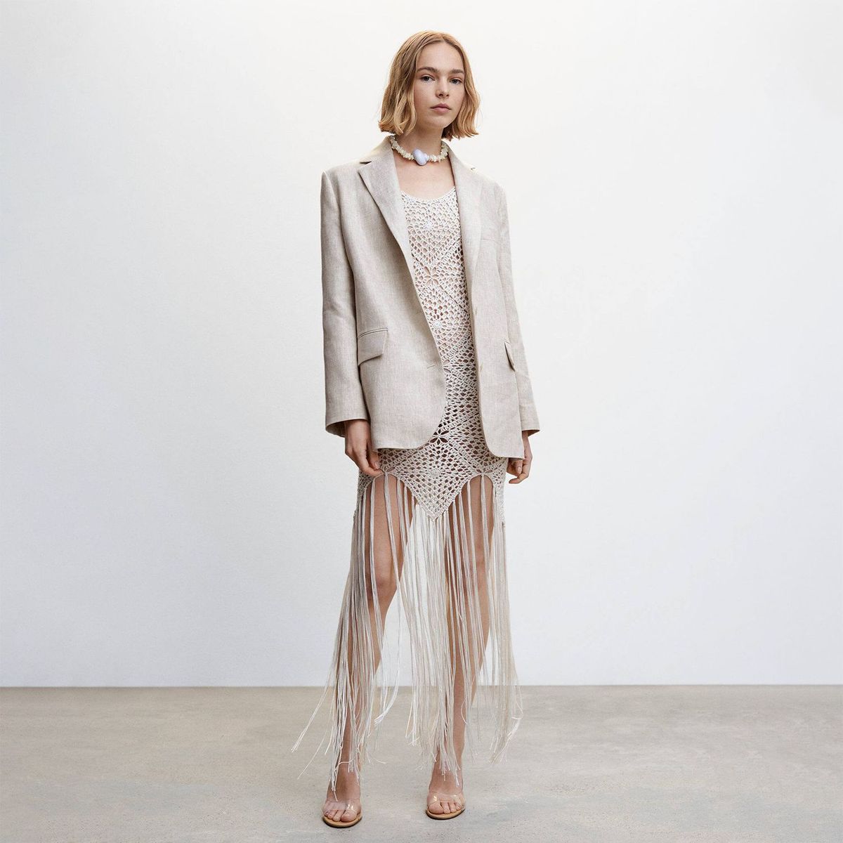 MANGO - Blazer Lino Mujer Mango