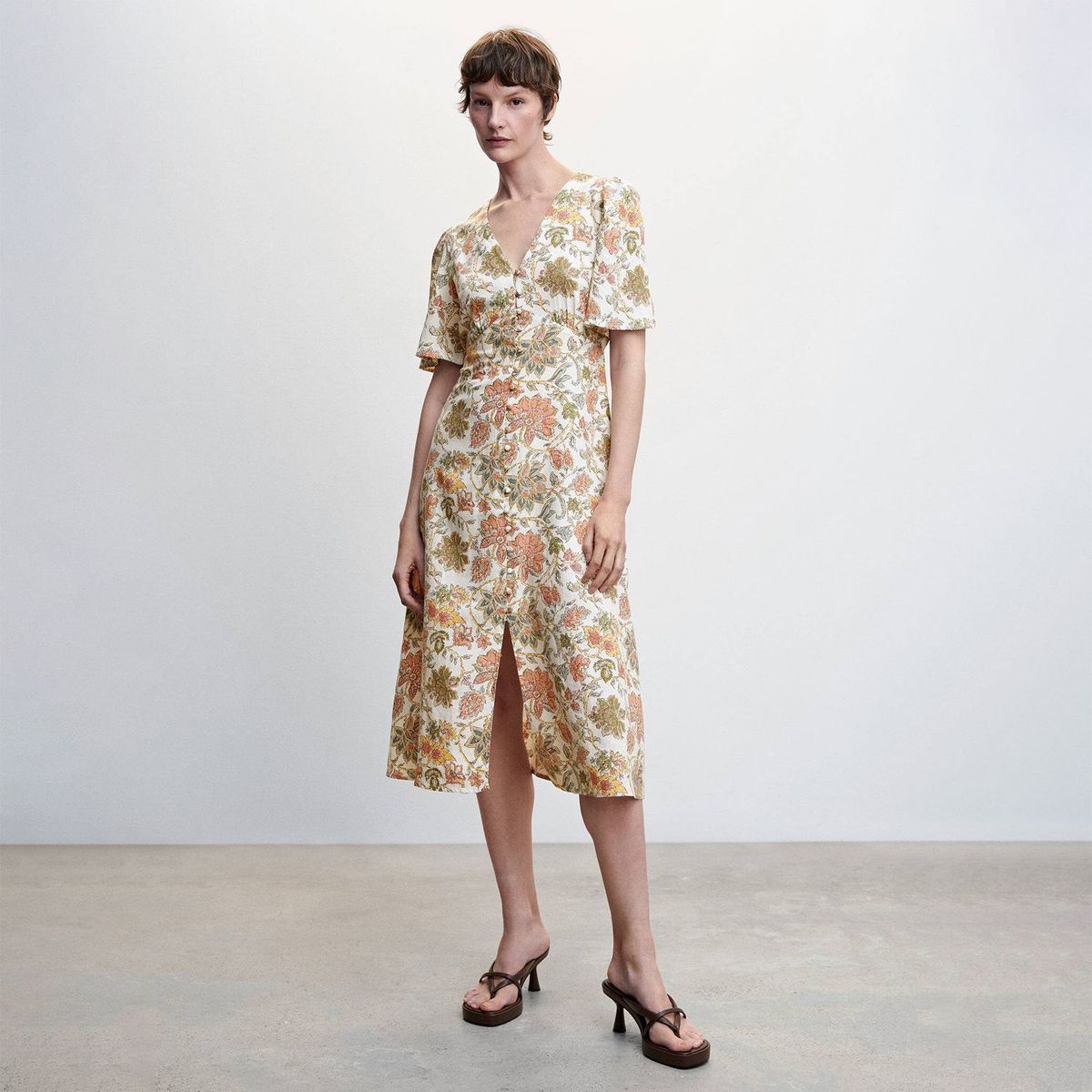 MANGO - Vestido Largo Casual Lino Mujer Mango