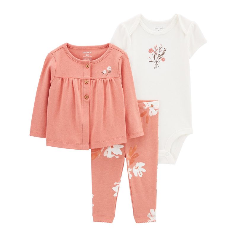 CARTER'S - Conjunto Bebé Niña 3 Piezas Algodón Carters