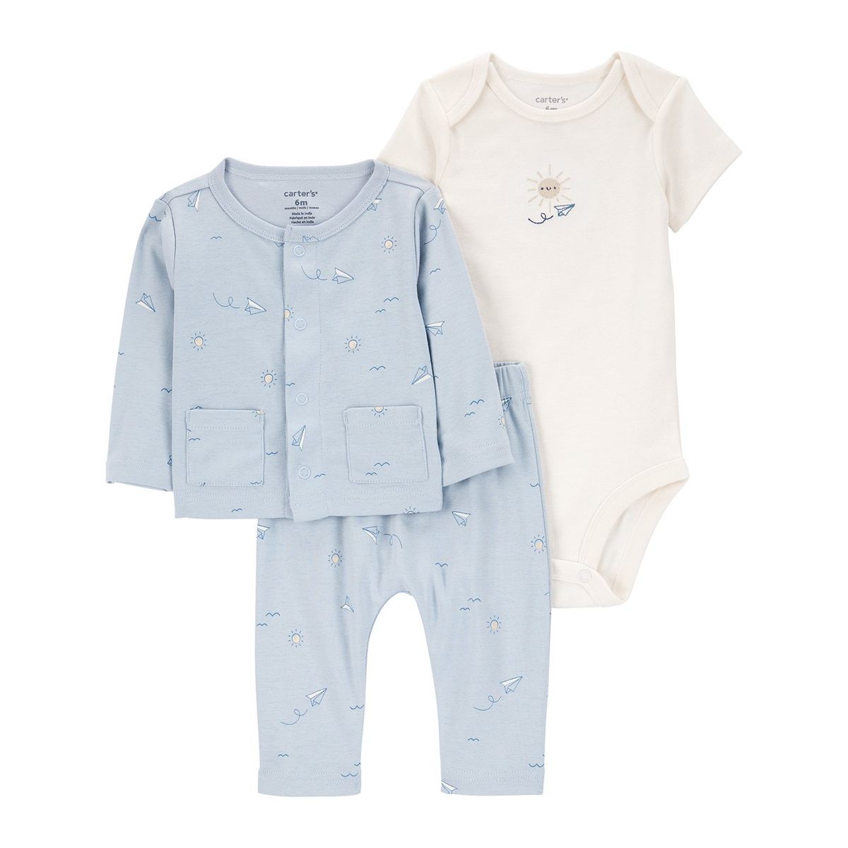 CARTER'S - Conjunto Bebé Niño 3 Piezas Algodón Carters