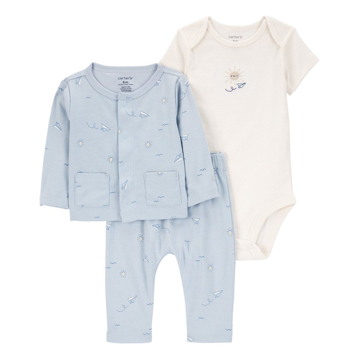 CARTER'S - Conjunto Bebé Niño 3 Piezas Algodón Carters